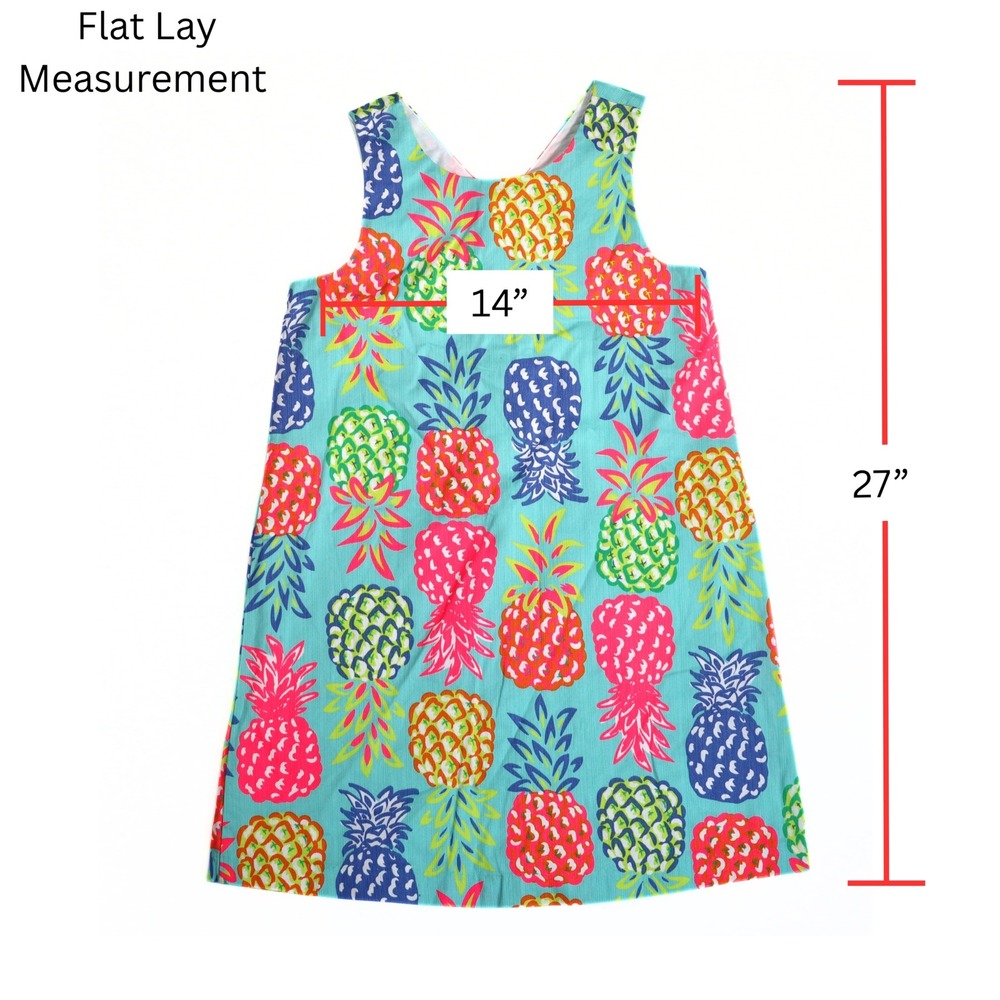 Tommy Bahama Shift Dress Girls Size 8 Blue Pineapple Print Cotton Pique Summer - Picture 10 of 10